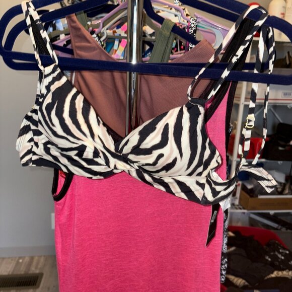 LAUREN RALPH LAUREN Zebra Shirred Bikini Top - Picture 2 of 4